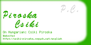 piroska csiki business card